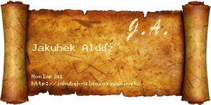 Jakubek Aldó névjegykártya